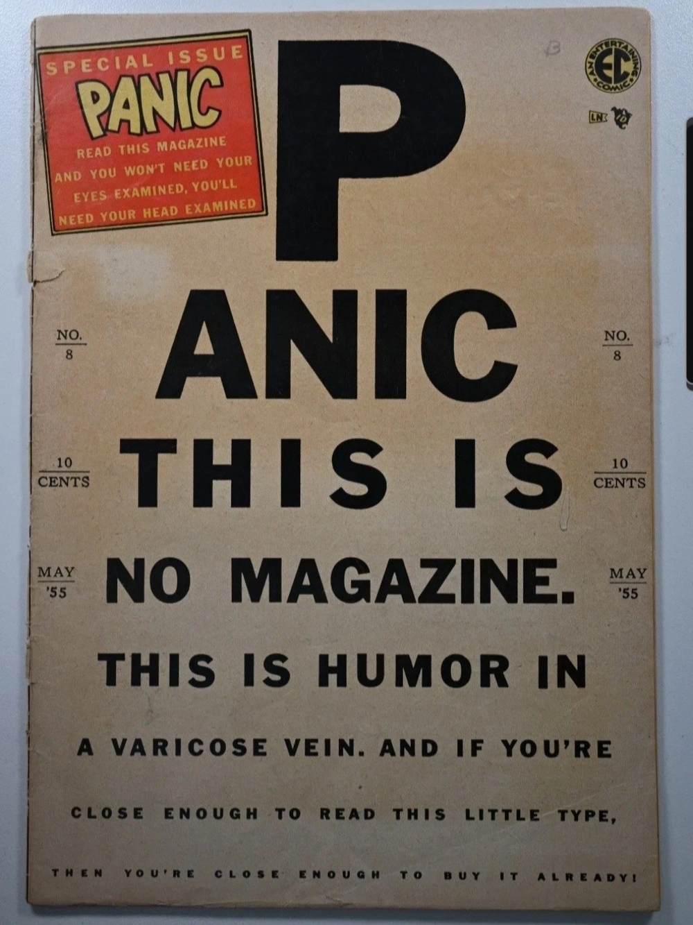 Panic #8 (EC Comics April-May 1955) Fair/Good Cond Cover Loose Spine Split